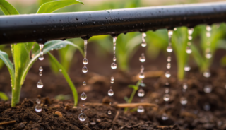 Precyzyjne nawadnianie kropelkowe roślin – linia kroplująca dostarczająca wodę bezpośrednio do korzeni