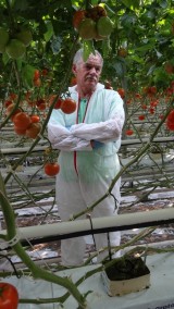 Roman Szklarz - producent pomidorów z Piotrowic (woj. mazowieckie) ogląda produkcję